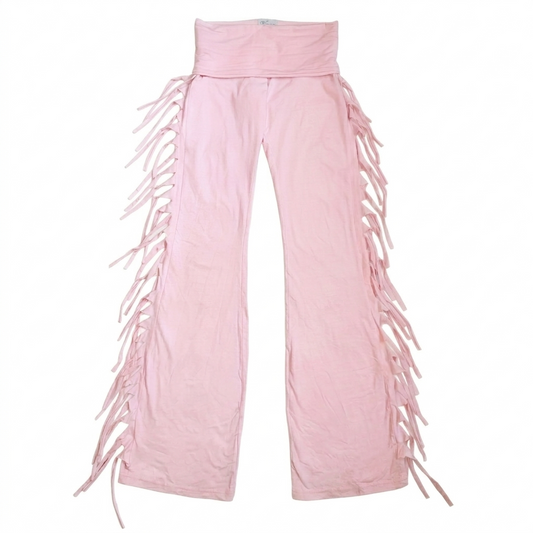 Pink Fringe Cotton Pant