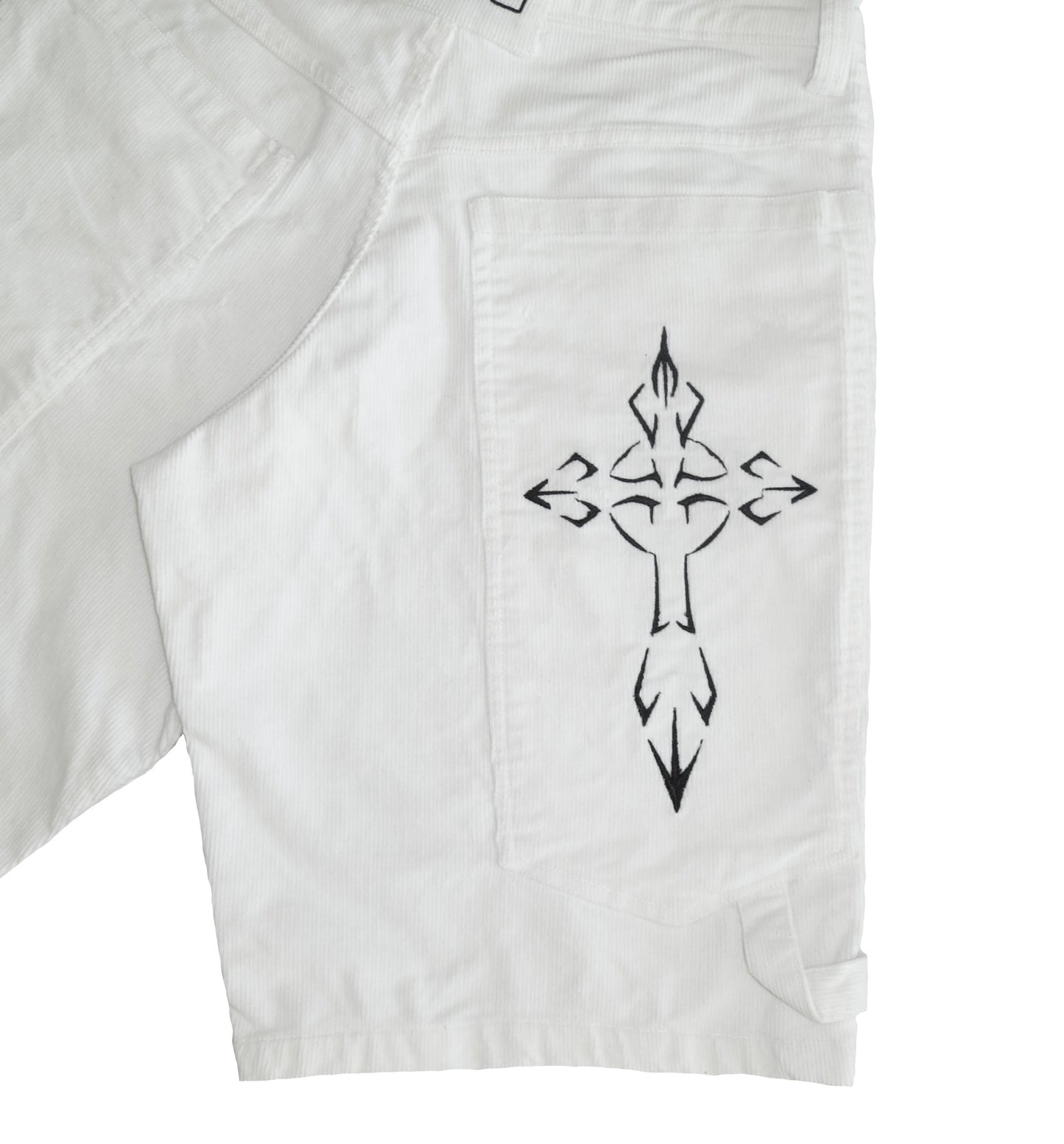 Vaneta White Corduroy Shorts